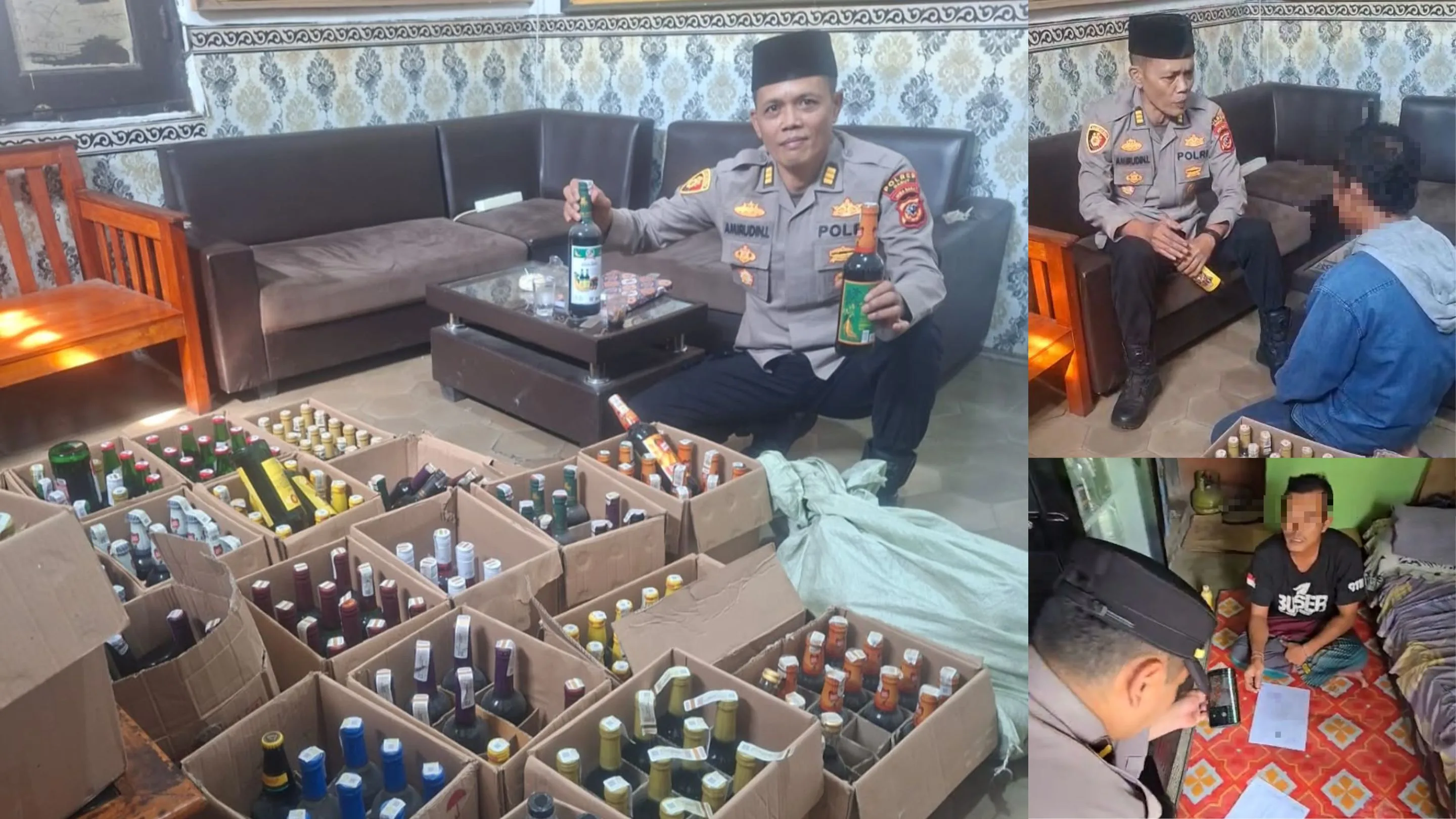 Bongkar Gudang Miras di Wilayah Cibatu Garut, Polisi Sita 308 Botol