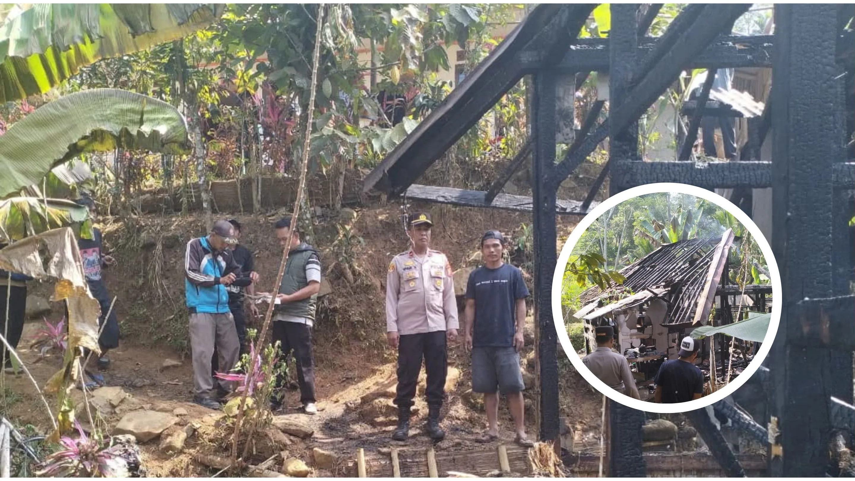 Korsleting Listrik Ludeskan Rumah Panggung Buruh di Banjarwangi Garut