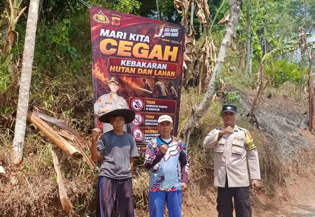 Cegah Karhutla Meluas, Spanduk Imbauan Dipasang di Kawasan Hutan Garut