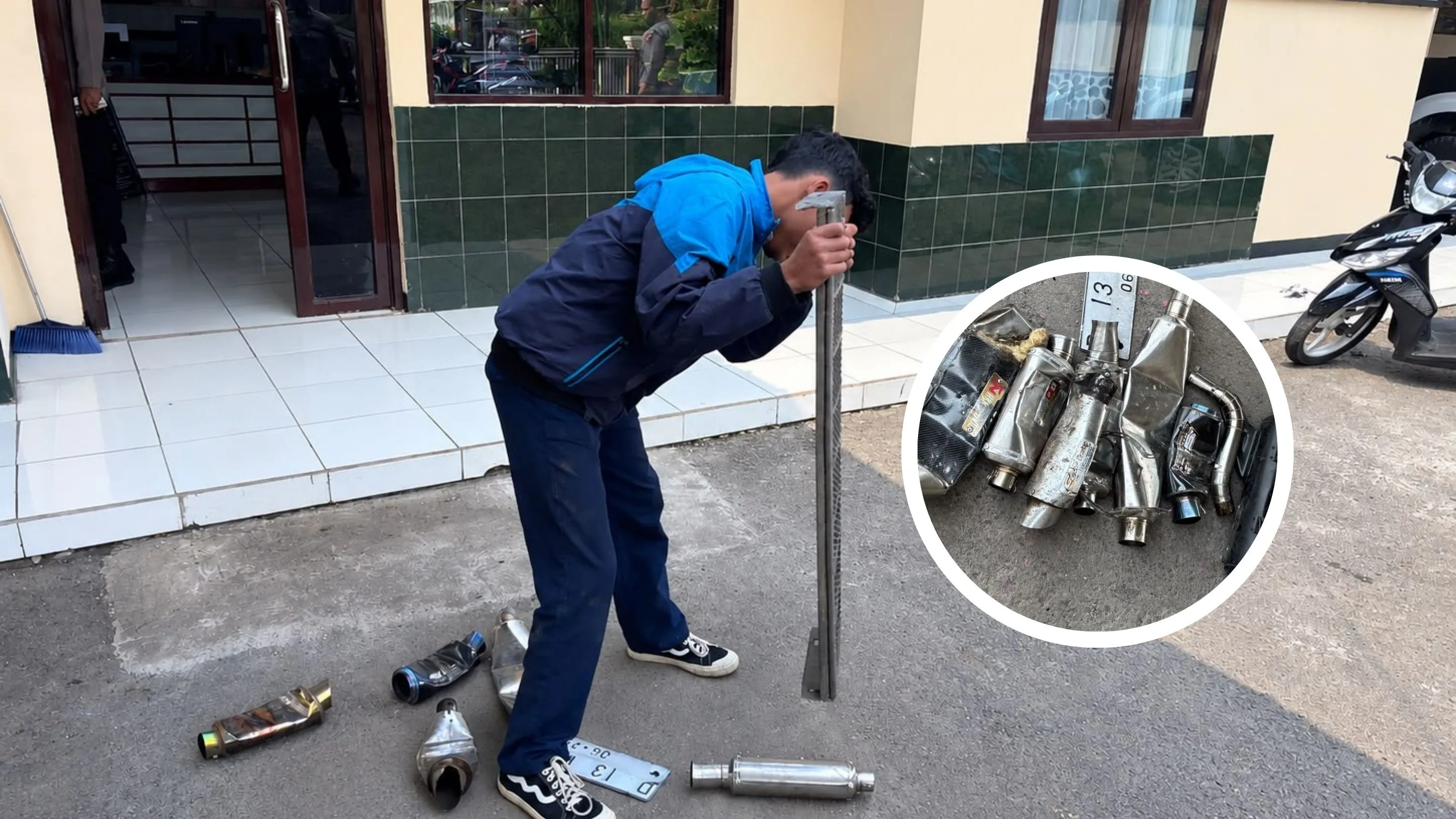Tindak Knalpot Bising di Pasirwangi Garut, Polisi Sita 10 Unit Non-Standar