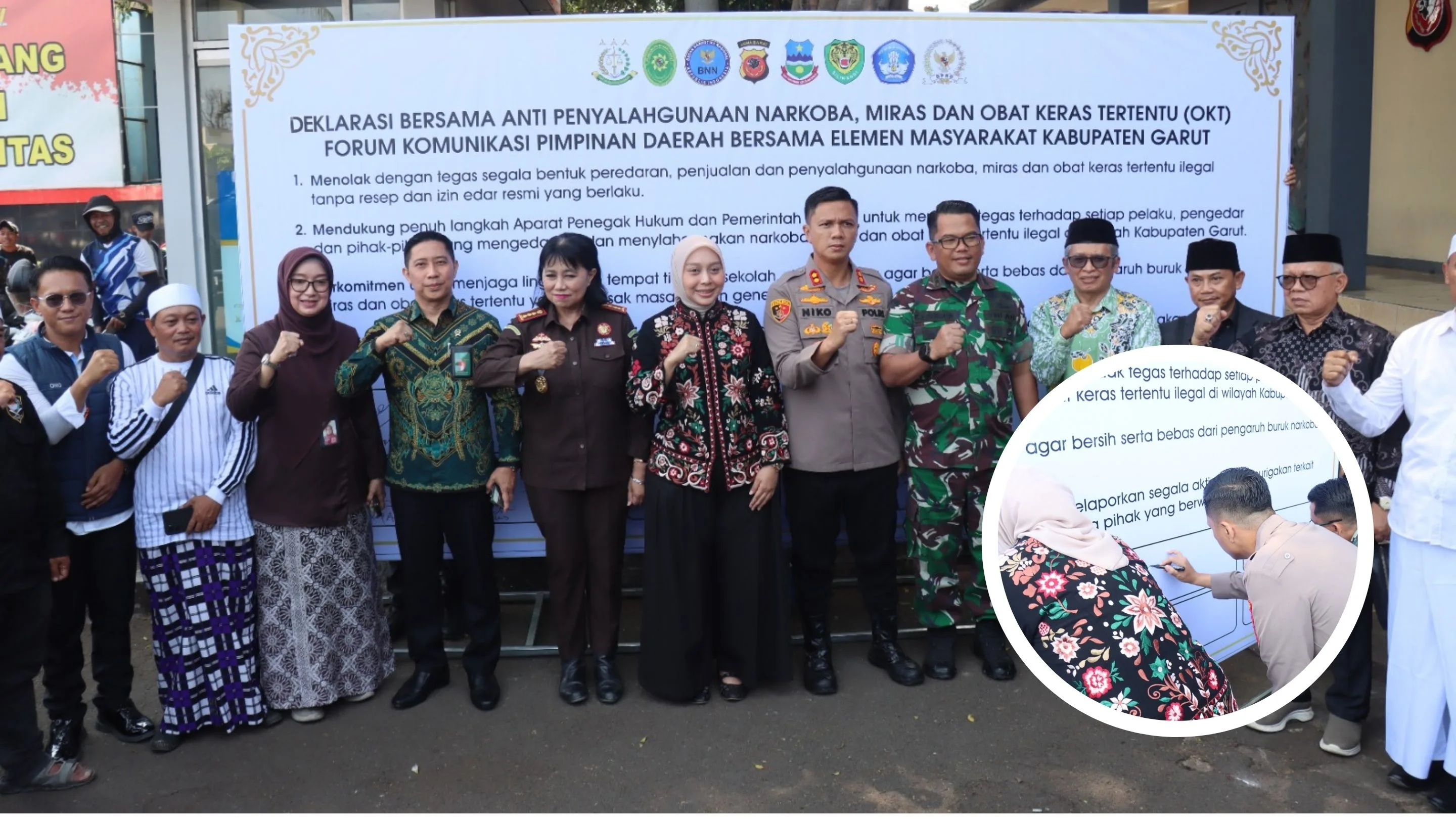 Jaga Generasi Muda, Polisi Bersama Elemen Masyarakat Garut Deklarasikan Anti Narkoba