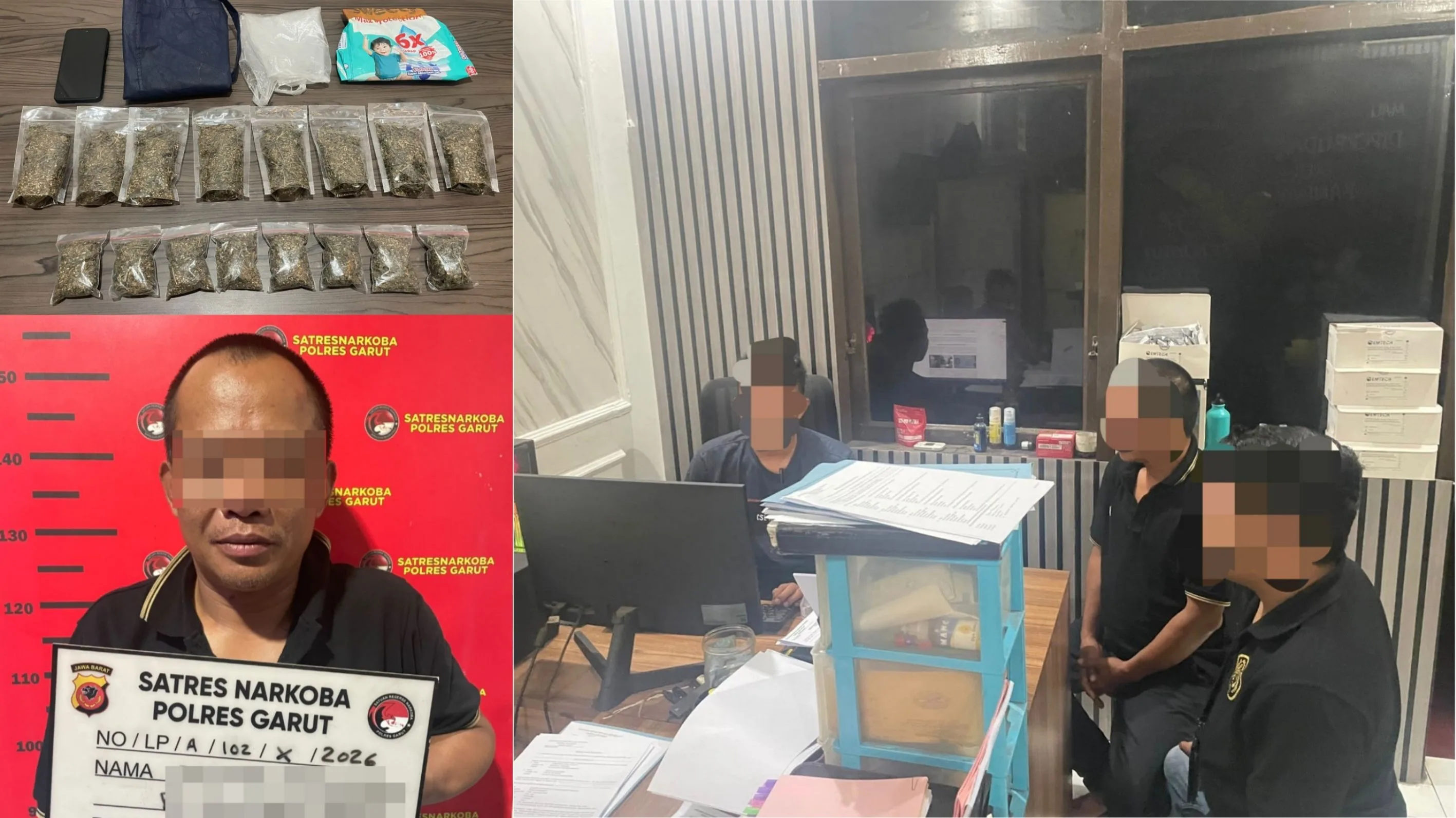 Polisi Sita 16 Paket Ganja di Jalan Patriot Garut, Berat Capai 315,5 Gram