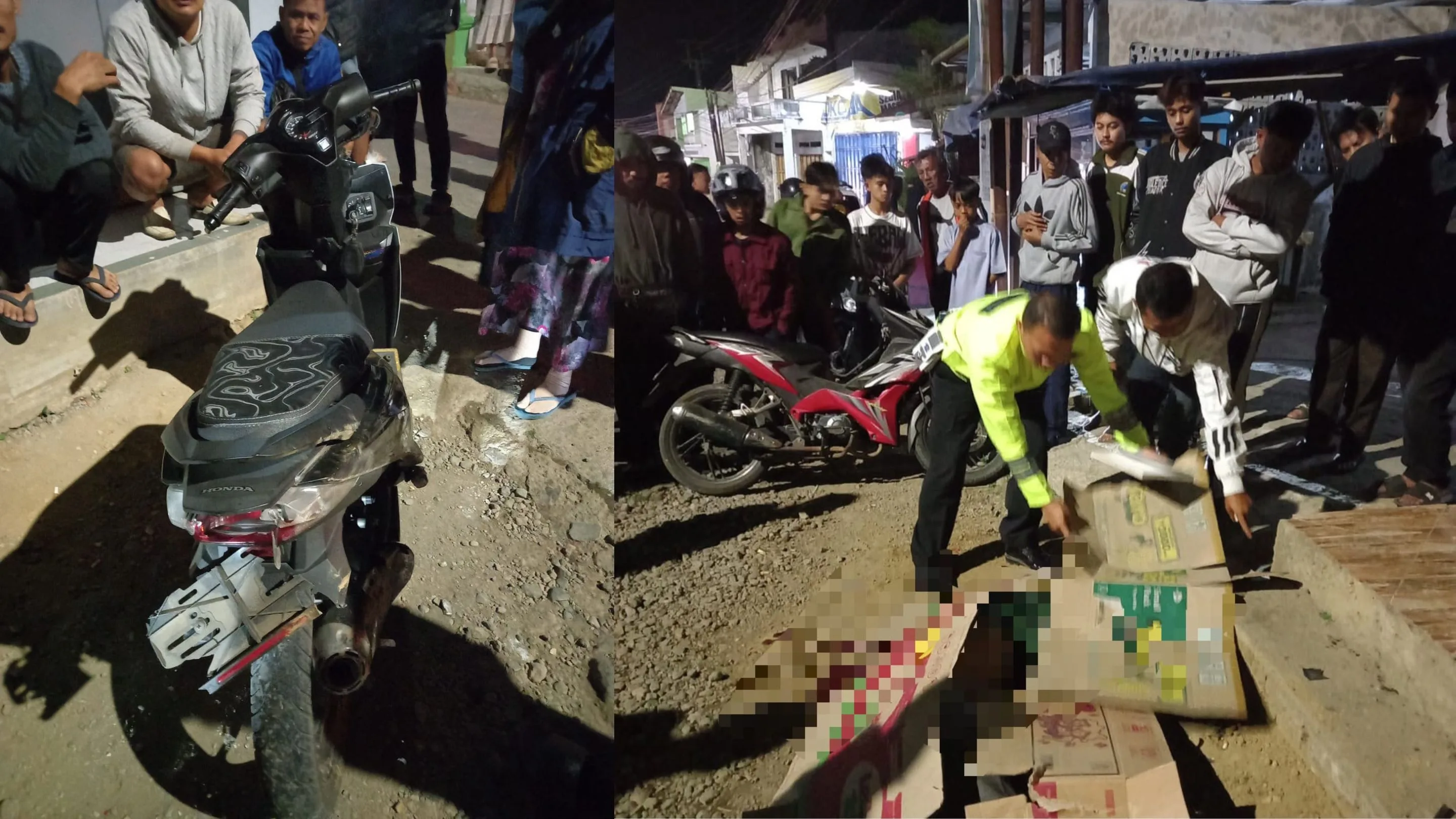 Hilang Keseimbangan di Jalur Menurun, Pemotor Tabrak Pilar Bahu Jalan di Cilawu Garut
