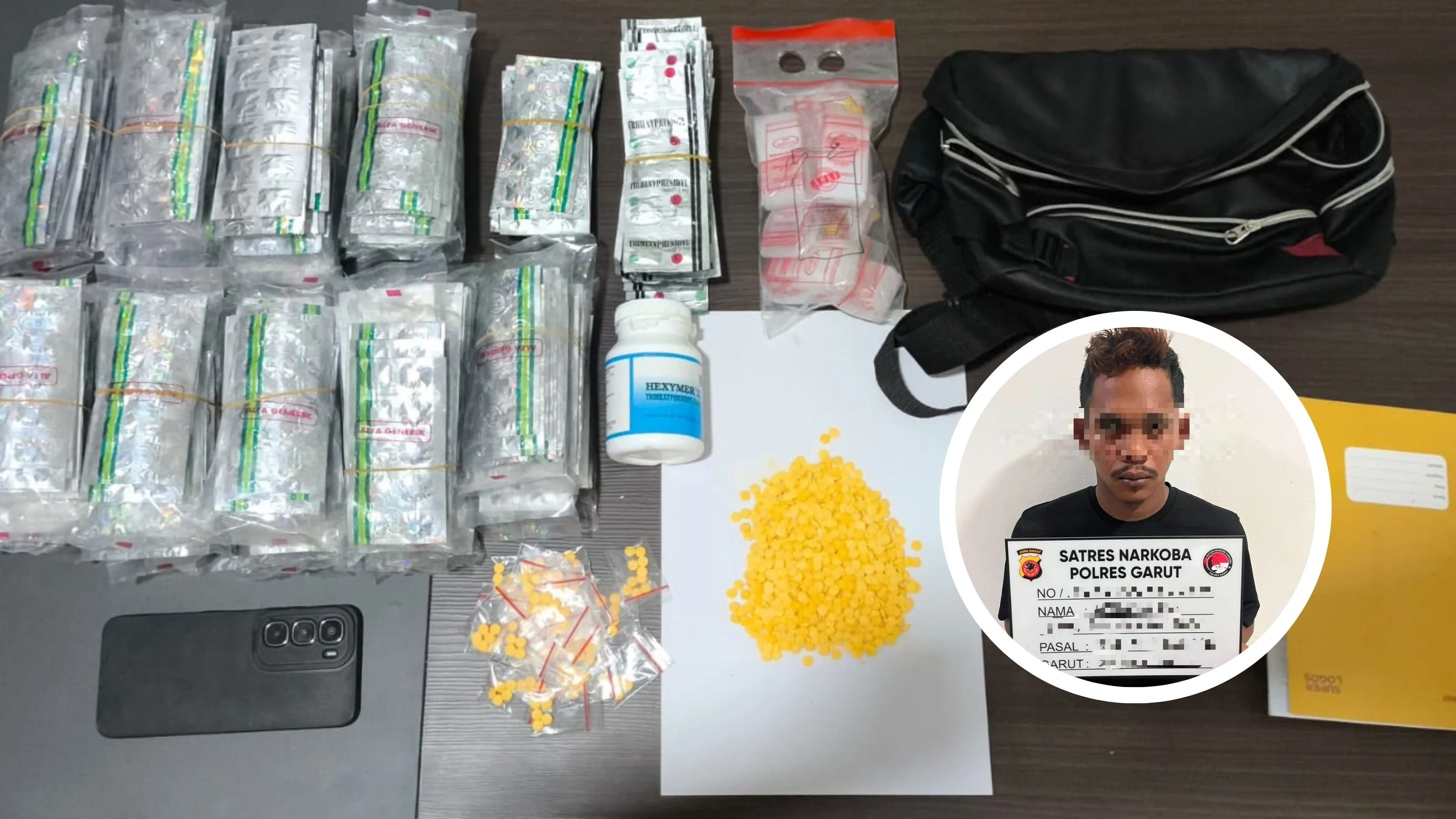 Polisi Ringkus Pengedar Ribuan Obat Keras di Tarogong Kidul Garut