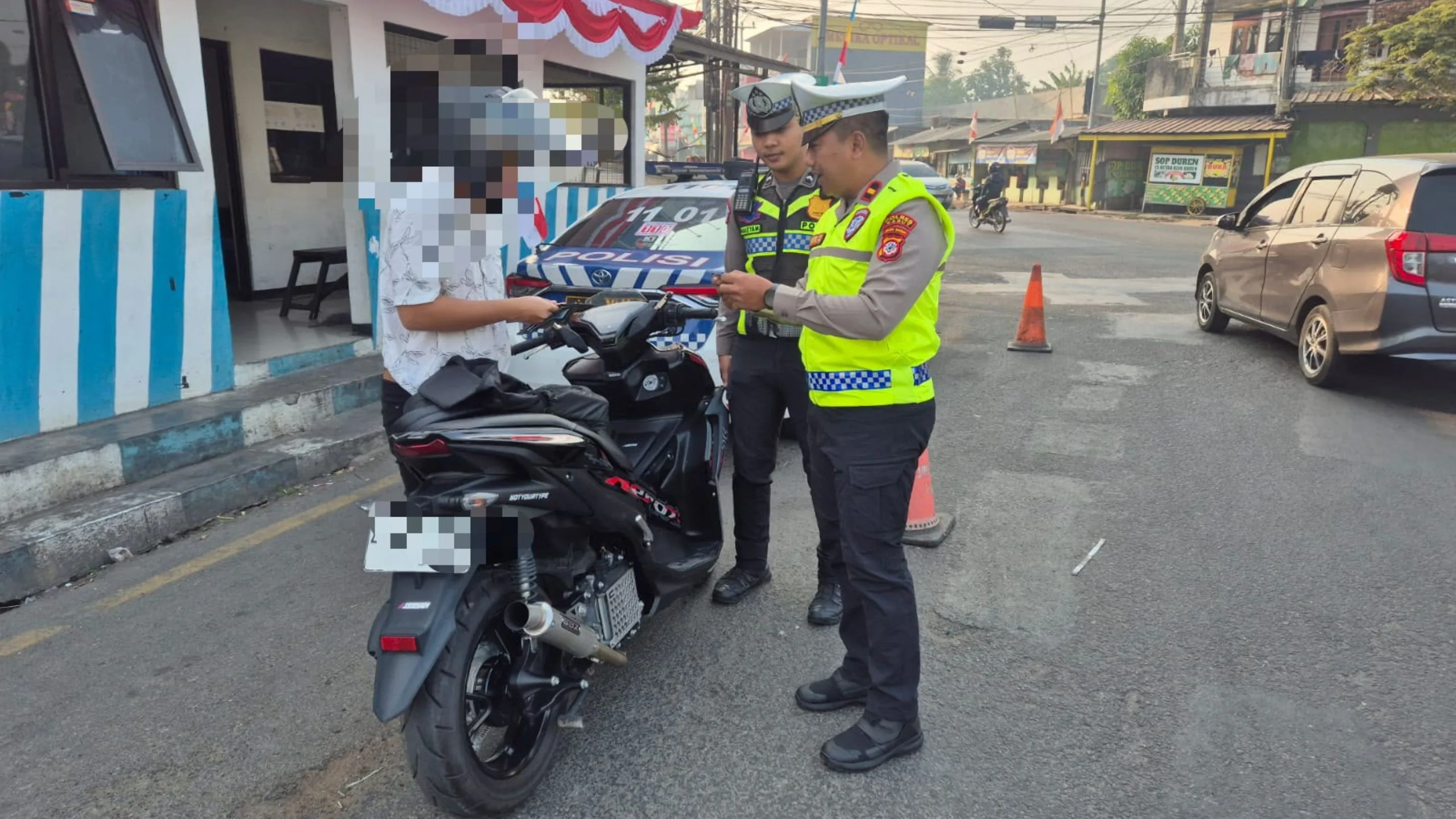 Operasi Penertiban Knalpot Bising Jaring Empat Motor di Wilayah Garut