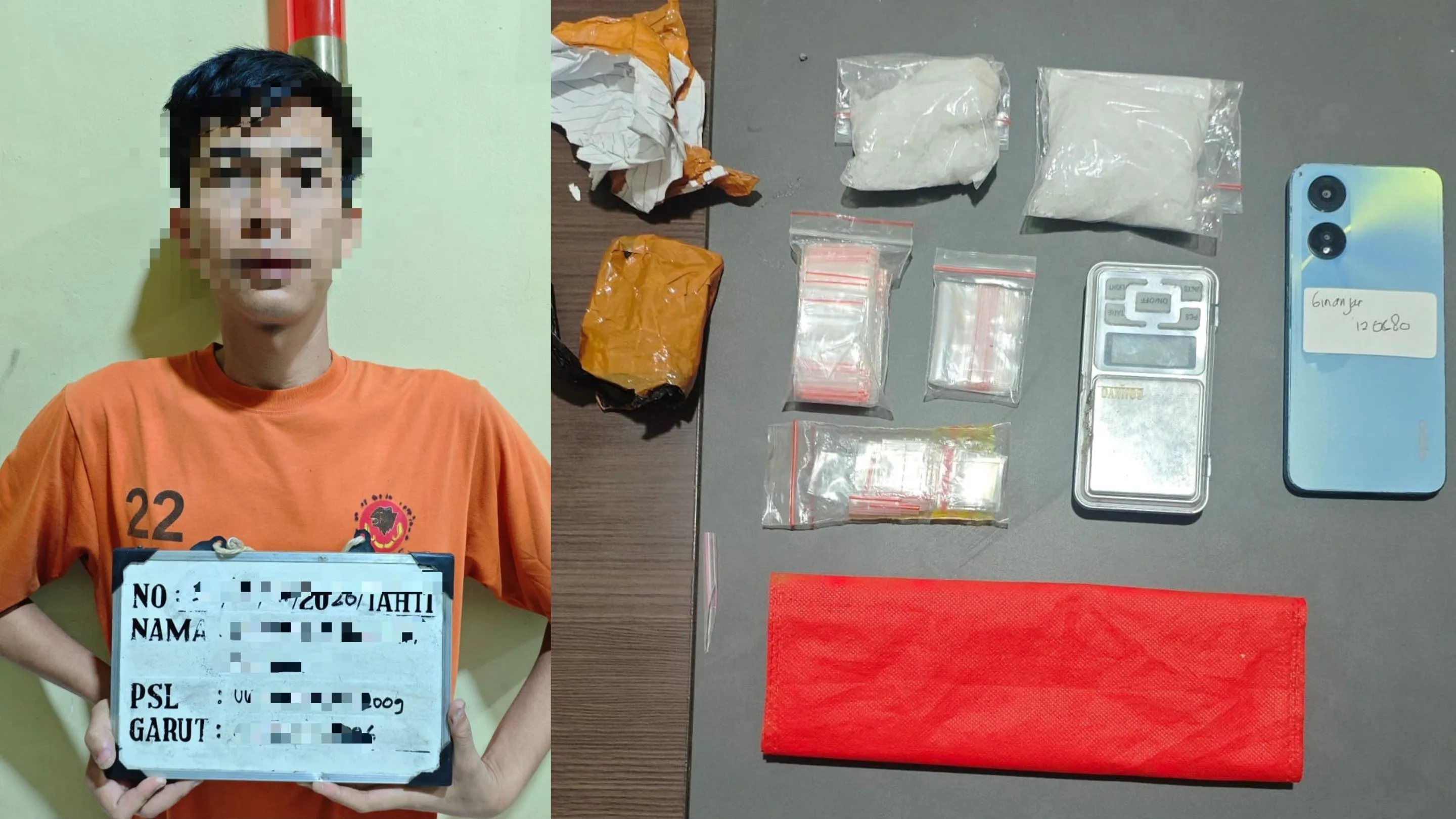 Polisi Ringkus Pengedar Sabu 102 Gram di Jalan Jenderal Sudirman Garut
