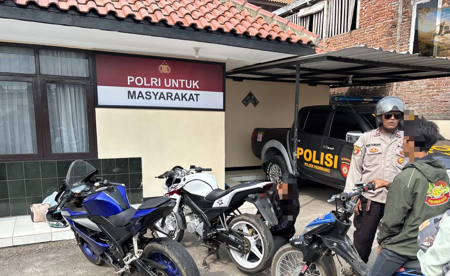 Razia Knalpot Brong, Polsek Pasirwangi Behasil Jaring 10 Pelanggar