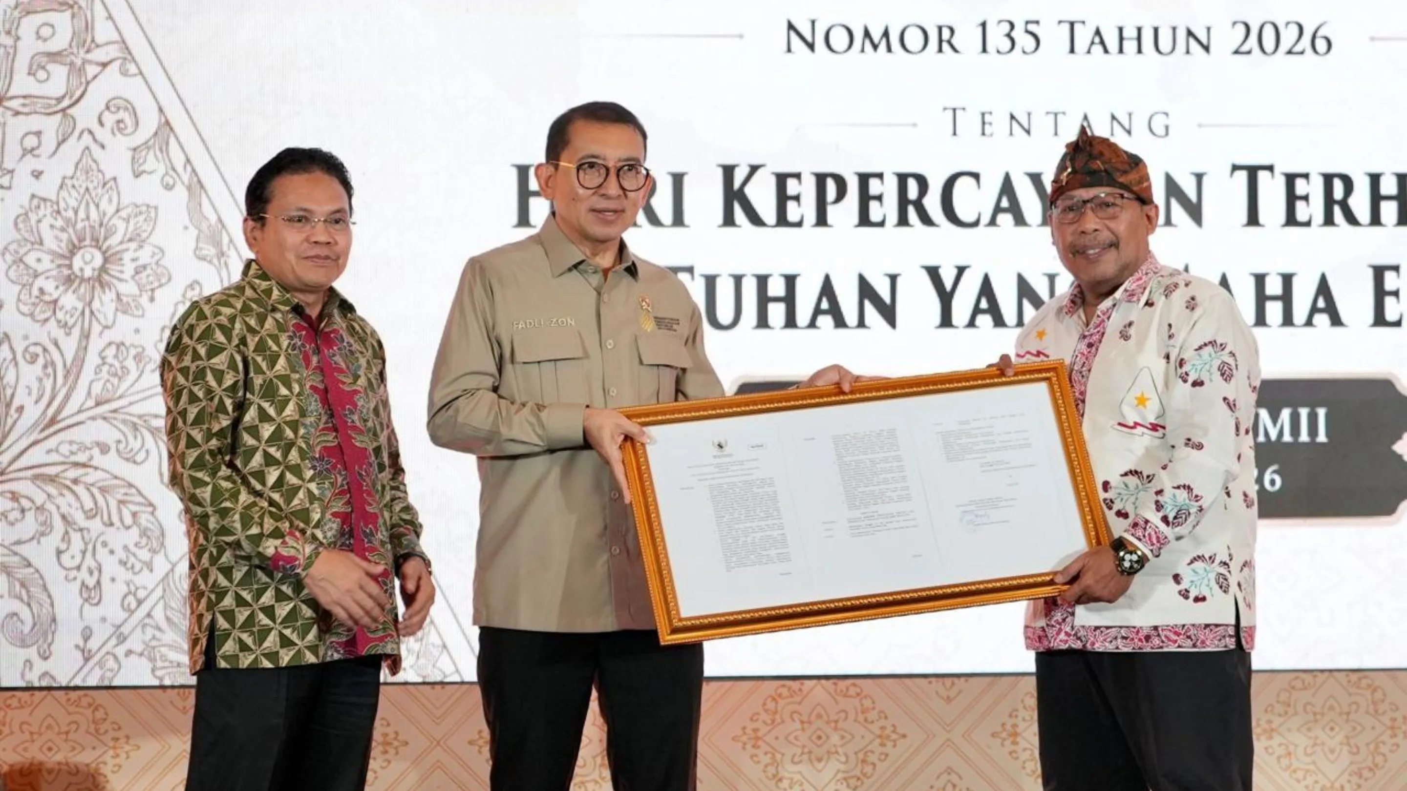Pemerintah Resmi Tetapkan 13 Juli sebagai Hari Kepercayaan Tuhan YME
