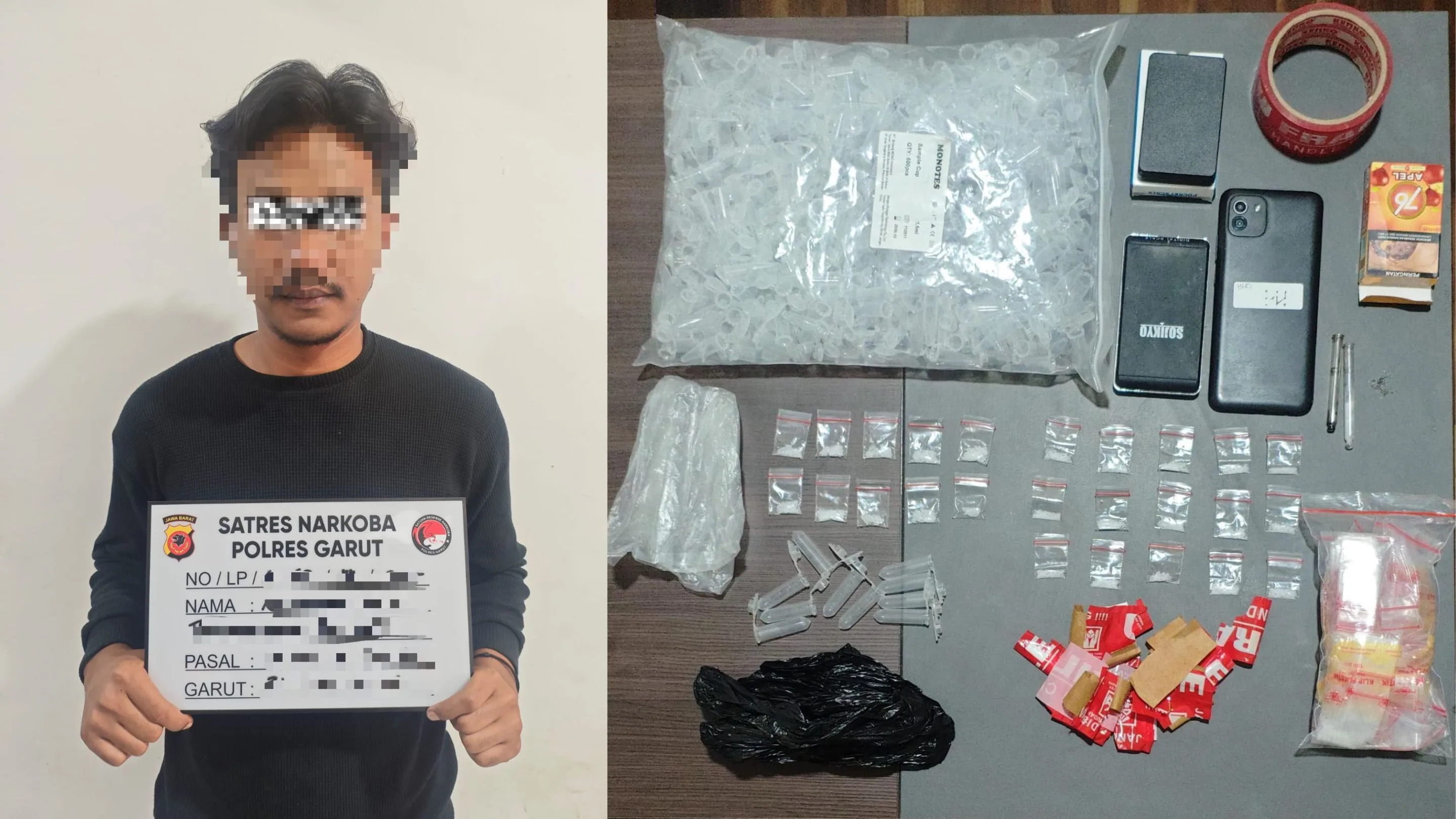 Polisi Sita 25 Paket Sabu dari Tangan Pemuda di Karangpawitan Garut